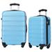 2 Piece Luggage Set, Carry-on Luggage Travel Set Hardside Expandable Luggage with Spinner Wheels & TSA Lock(20"24"), Light Blue