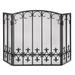 Fleur De Lis 3 Panel Iron Fireplace Screen - 30.5 X 49 X 1 inches