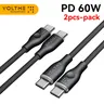 Voltme USB C Kabel 2er Pack 60W PD 3 0 USB C Ladekabel Typ C Ladekabel Typ C zu Typ C Kabel für
