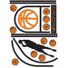 Basketball Court Xl Giant Peel and Stick Wall Decals With Glow