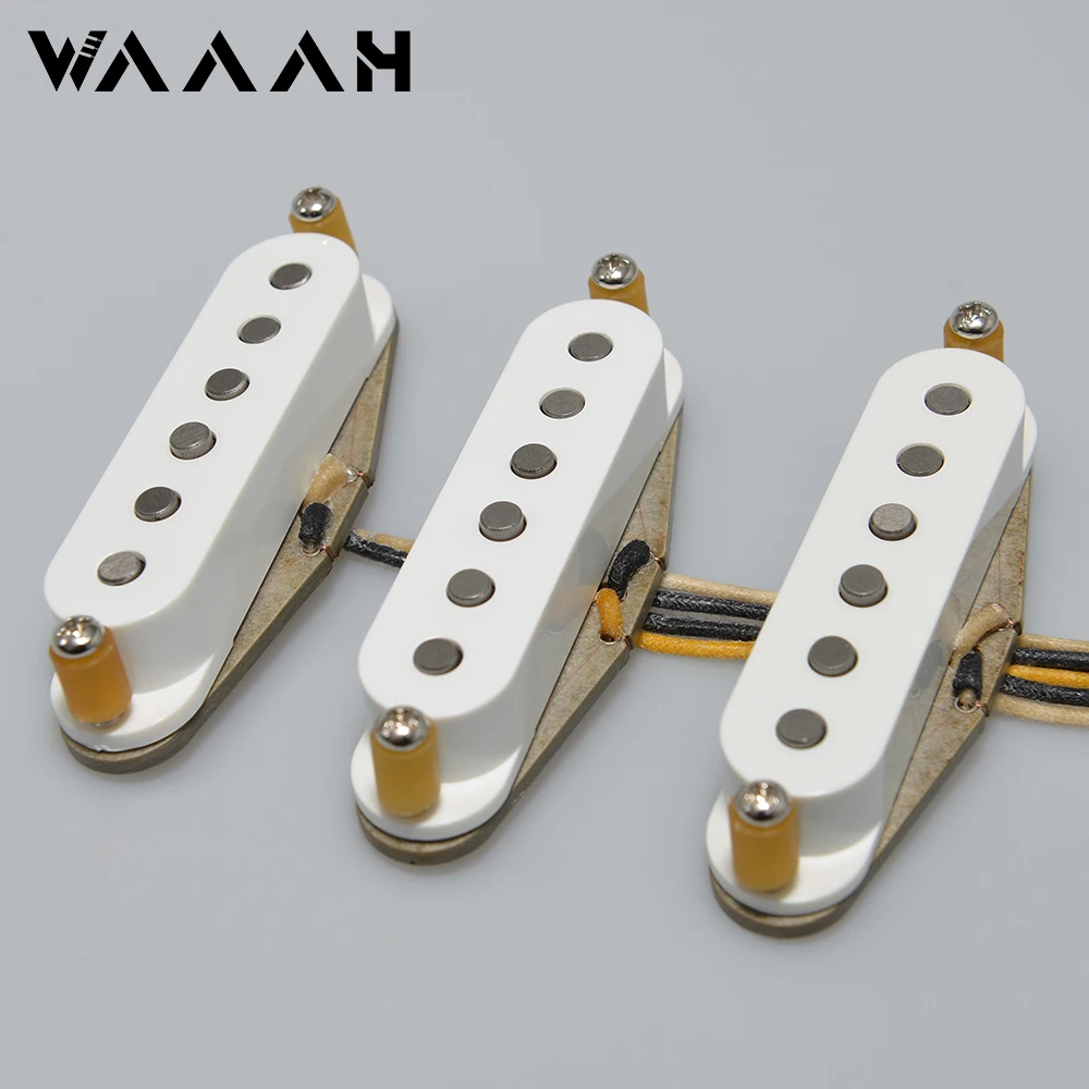 Vintage 1969, handgefertigte SSS Alnico 5 Gitarren-Tonabnehmer, graue Bodenplatte, JimmiHendrix 69 Heavy Build Coil Wire in AWG, linke Hand Image