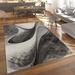 Modern Area Rug for Living Room with Abstract Waves Design