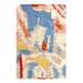 Canvello Fine Hand Tufted Abstract rug - 4' X 6' - Rust /Gold /light blue /Gray /Pink