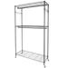 2Tier Rod Closet Organizer Garment Rack Clothes Storage Hanger Shelf Hooks - Black