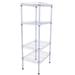 Rectangle Carbon Steel Metal Assembly 4-Shelf Storage Rack Silver Grey - 13.77" x 9.84" x 31.5"