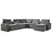 Signature Design by Ashley Hartsdale Granite 7-Piece Power Reclining Sectional - 129" W x 104" D x 39" H