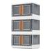 Homall Collapsible Storage Bins with Lids 8.4 gal Folding Storage Box Stackable Plastic Closet Organizer Double Doors File Cabinet Trunk Organizer Toy Storage Box 3 Pack