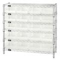 Quantum Storage 6 Shelf Wire Shelving Unit With 20 Clear Plastic Storage Bins - Clear - 12 x 36 x 36 in.