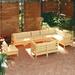 Aibecy 10 Piece Patio Set with Cushions Solid Pinewood