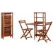 Aibecy 3 Piece Folding Bistro Set Solid Acacia Wood