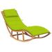 Aibecy Rocking Sun Lounger with Cushion Solid Teak Wood