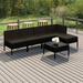 Aibecy 6 Piece Patio Set with Cushions Poly Rattan Black