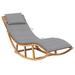 Aibecy Rocking Sun Lounger with Cushion Solid Teak Wood