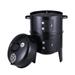 3-in-1 Vertical Charcoal BBQ Grill Fire Pit Smoker with 2 Cooking Area and Thermometer for Outdoor Camping Picnic and Backyard Cooking