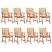 Aibecy Patio Dining Chairs 8 pcs Solid Acacia Wood