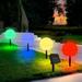 FUYGRCJ Solar Ball Stake Light IP65 Waterproof Solar Powered Globe Ground Light Colorful Solar Pathway Light Solar Landscape Lawn Night Light Auto On/Off 8 Modes for Outdoor Lawn Walkway