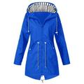 WNG Solid Raincoat Hooded Outdoor Rain Windproof Jacket Womenâ€™S Jackets Women s Coat