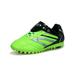 Frontwalk Boy s Soccer Cleats Round Toe Sneakers Lace Up Football Shoes Running Nonslip Trainers Adult Flat Green Broken Cleats 6.5Y