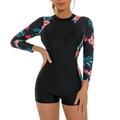 Tuphregyow Women s Colorblock Swimwear Clearance Rash Guard Long Sleeve Swimsuits Oversized Nylon Slim Swimwear Workout Tankini Set New Style Flower Print Breathable Trendy Red XL