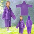 WNG Kids Rain Raincoat for Girls Boys Reusable Eva Clear Portable Rain Coats Lightweight Jackets with Hood