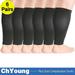 L(6Pack) Wide Calf Compression Sleeve Women Men Plus Size Leg Compression Sleeves Graduated Support for Circulation Recovery Shin Splints Leg Pain Relief Support Swelling Travel Black ChYoung