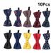 10Pcs Fashion Classic Pre-Tie Bowtie Polyester Neck Tie Formal Dress Double Layers Bow Tie (Random)