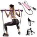 Pilates Bar Kit for Portable Home Gym Workout - Latex Exercise Resistance Band All-in-one Strength Weights Equipment for Body Fitness Squat Yoga