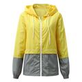Women Autumn Raincoat Lightweight Waterproof Rain Jackets Hooded Windbreaker