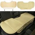 Beige Full Surround Car Rear Back Row Seat Cover Cushion Breathable Pu Leather Universal Chair Pad Mat Waterproof