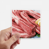 Rib Chop Raw Meat Food Texture Sticker Square Waterproof Stickers Wallpaper Car Decal