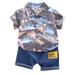 Toddler Suspender Pant 1-4Years Baby Boys Clothes Set Cartoon T-shirt Tops+Shorts Summer Outfits Target Baby Boy Outfits