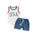 Nituyy 4th of July Baby Boy Outfit Toddler Fourth of July T Shirts Shorts American Print Patriotic Clothes Set