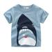 Boys Top Coat Toddler Kids Baby Boys Cartoon Sharks Short Sleeve Crewneck T Shirts Tops Tee Clothes For 1-7 Years Tops Boys