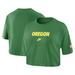 Women's Nike Green Oregon Ducks Wordmark Cropped T-Shirt