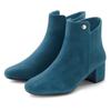 Stiefelette LASCANA, Damen, Gr. 35, blau (petrol), Obermaterial: 100% Textilmaterial. Futter: 100% Textilmaterial. Decksohle: 100% Textilmaterial. Laufsohle: 100% Synthetik, unifarben, klassisch, Schuhe, mit bequemen Blockabsatz, Ankle Boots,...
