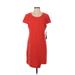 Kensie Casual Dress - Shift Scoop Neck Short sleeves: Orange Print Dresses - New - Women's Size 1