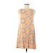 rue21 Casual Dress - DropWaist: Tan Floral Motif Dresses - Women's Size Medium