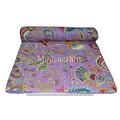 INDOCRAFTS Indian Vintage Kantha Quilt Bedspread Bedding Blanket Throw Handmade Floral Print Traditional Boho (Purple, King)