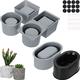 3 Pack Silicone Planter Molds for Concrete Square and Round Shaped Flower Cement Molds for DIY Homemade Succulent Plant Pots