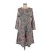 Jodifl Casual Dress - A-Line: Tan Batik Dresses - Women's Size Small