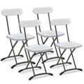 Inbox Zero Plastic/Resin Stackable Folding Chair Folding Chair Set Plastic/Resin in White | 31 H x 16 W x 19.5 D in | Wayfair