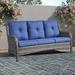 Red Barrel Studio® Schutt 75" Wide Outdoor Reversible Patio Sofa w/ Cushions Wicker/Rattan/Metal/Olefin Fabric Included/Rust - Resistant Metal | Wayfair