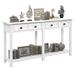 Longshore Tides Batotana 59" Rustic Distressed Console Table w/ 4 Drawers & Shelf, Entryway & Sofa Table in White | 33 H x 59 W x 15.2 D in | Wayfair