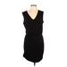 Nine West Casual Dress - Mini V Neck Sleeveless: Black Print Dresses - Women's Size Large