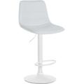 Tabouret de bar ajustable pivotant en similicuir (pvc) Blanc