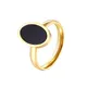 Neuankömmling schwarz ovale Emaille Frau Ring Edelstahl Gold Farbe Schmuck Großhandel Marke Party