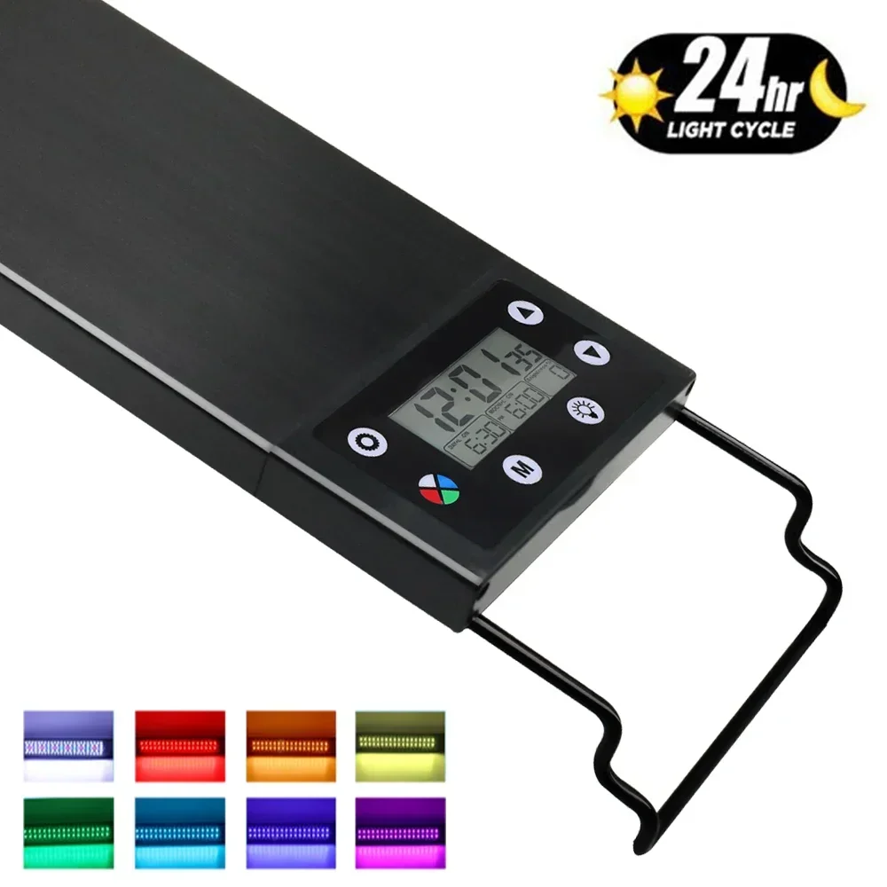 75-90 cm 24/7 Aquarium Vollspektrum Beleuchtung LED-Licht Aquarium Dekoration Pflanzenwachstum Dimmer Lampe IP68 Wasserdicht 100 V-240 V Image