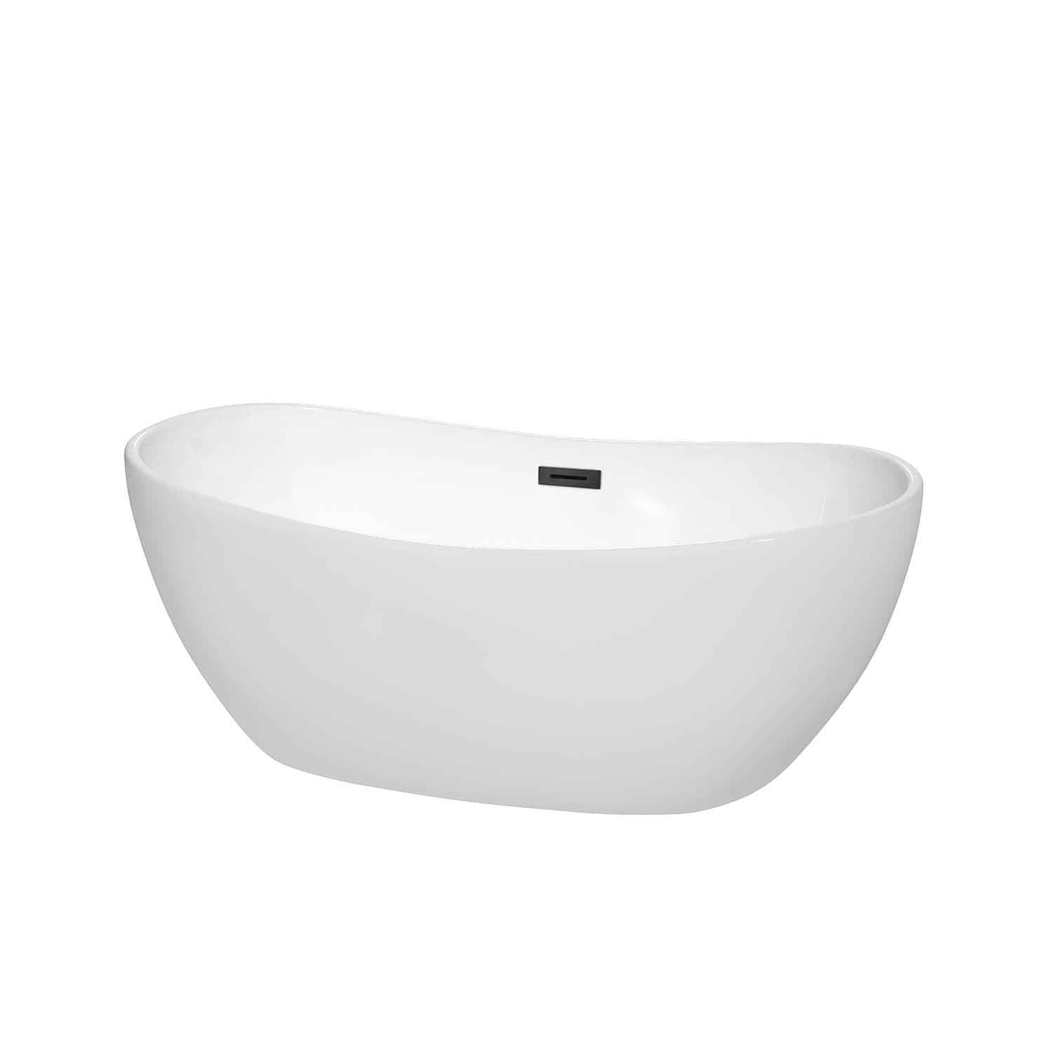 Wyndham Collection Rebecca 60" Free Standing Acrylic Soaking Tub with