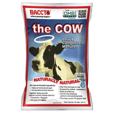 Baccto Wholly Cow Horticulture Organic Peat & Composted Manure, 40 Quarts - 608