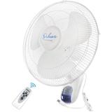 White Simple Deluxe 16 Inch Digital Wall Mount Fan with Remote Control 3 Speed